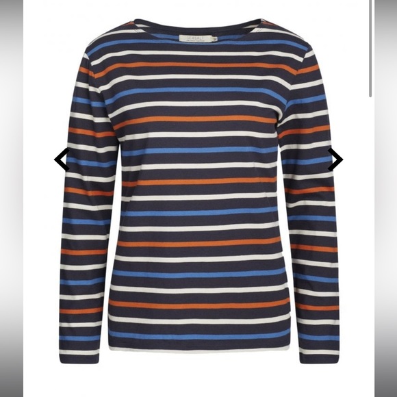 Organic Cotton Sailor Shirt Breton Midnight Sailor Stripes - Picture 2 of 9